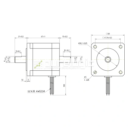 Двигатель шаговый биполярный D57CM31-SZ 6 157 Двигатель шаговый биполярный D57CM31-SZ фото
